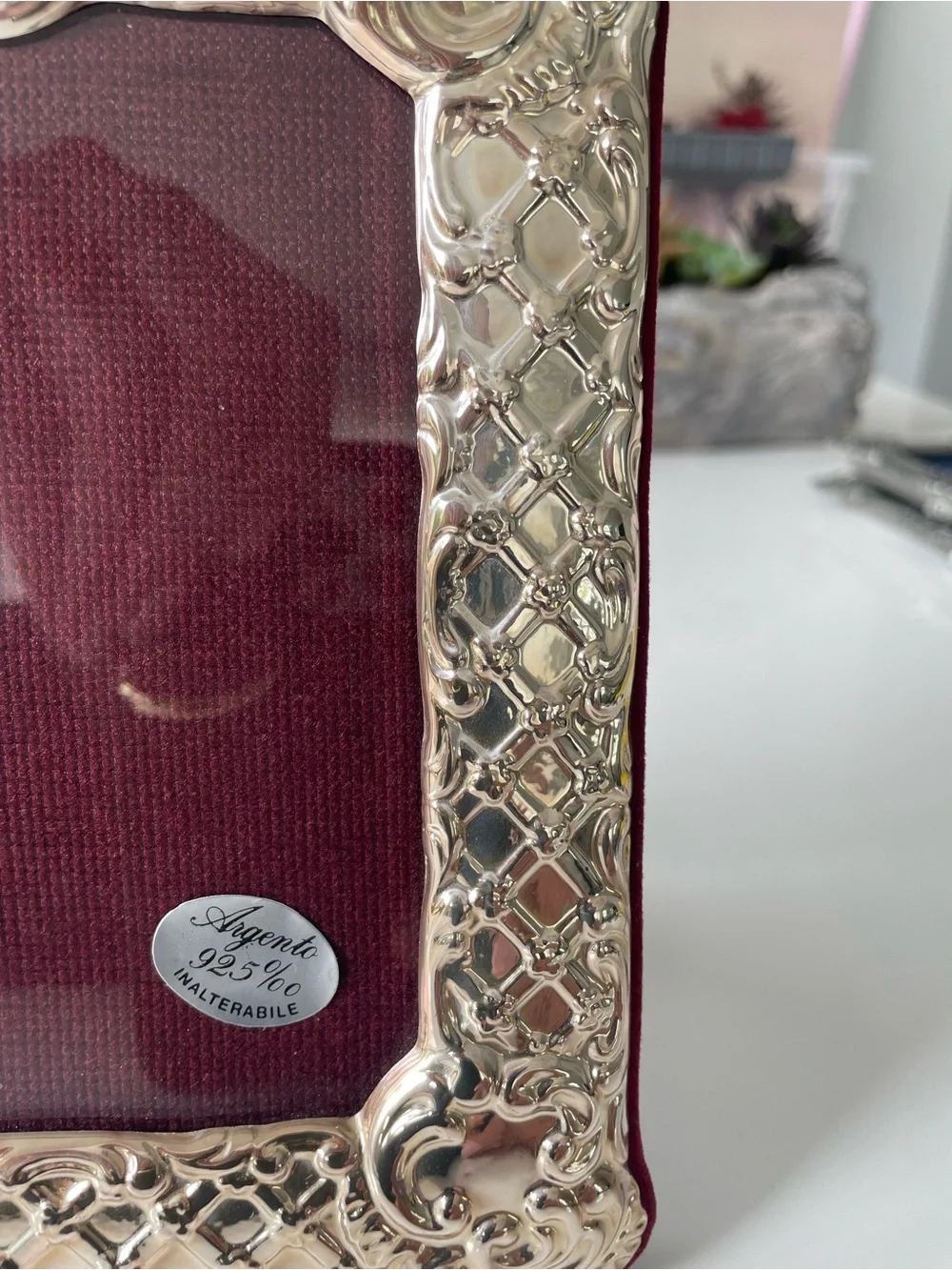 Vintage ARGENTO Italian Sterling Silver 925 Ornate Frame - 7” X 5 1/2”